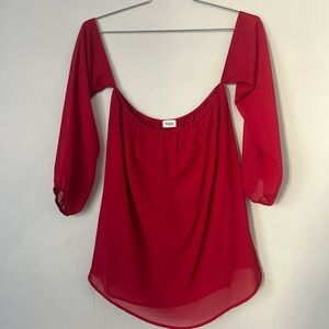 Tobi Scarlet Off-Shoulder Blouse
